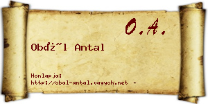 Obál Antal névjegykártya